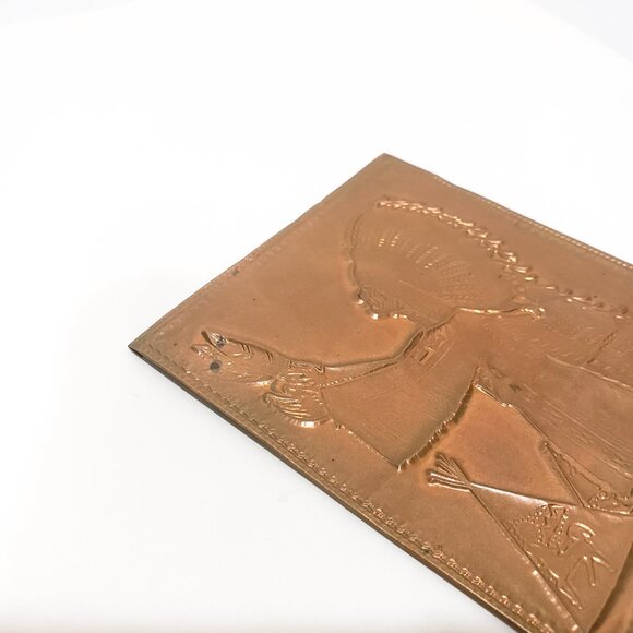 Vintage Kopper Kard Postcard Embossed Copper Card Indian Chief Ceremonial Dress - Picture 6 of 7